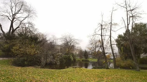 Paris gardens in front of Eiffel Tower Stock Footage 66658109