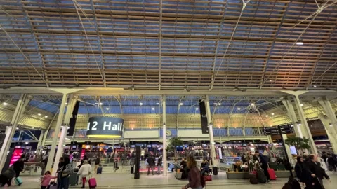 Paris Gare de Lyon train station hall Stock Footage 242370304