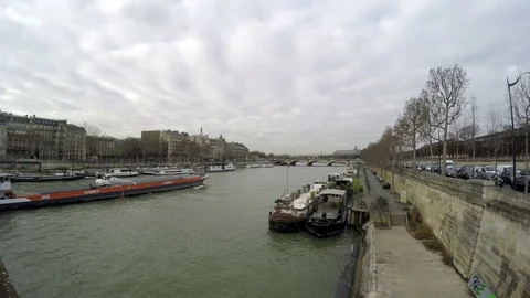 Paris Good View Of The Seine Stock Footage 106328339