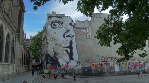 Paris Graffito Stock Footage 41463211
