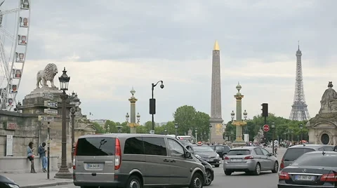 Paris great image of Eiffel Tower, Luxor obelisk and Roue de Paris Stockbeeldmateriaal 68848650