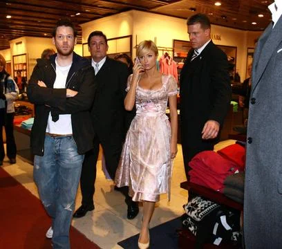  Paris Hilton modelling dresses for a clothes shop in Munich, Germany - 14... Stock Photos