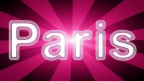 Paris icon in red abstract background with rays. Stock Footage 114052188