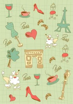 Paris icons design. 스톡 일러스트