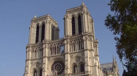 Paris, Île de la Cité, Notre Dame Cathedral  004 Stock Footage 44760796