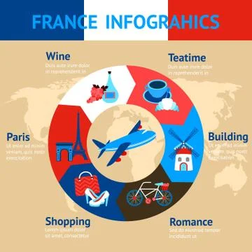 Paris infographic set Ilustración de archivo