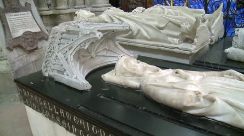 Paris, inside Basilica of St Denis Stock Footage 46328426