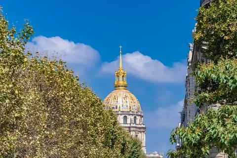 Paris, the Invalides dome 库存照片