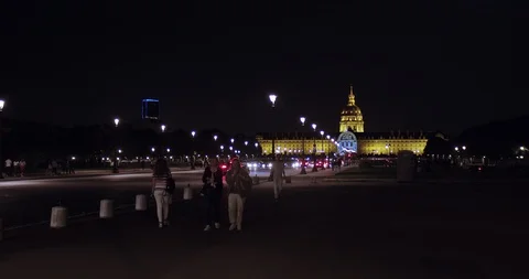 Paris. The Invalides at night. 库存影片 118281287
