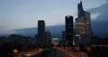 Paris La Defense Skyline Financial District Skyscrapers Cars Traffic Street Dusk 4k or 4k+ Resolution