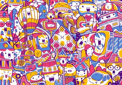 Paris Landmark Vector Stock Illustration