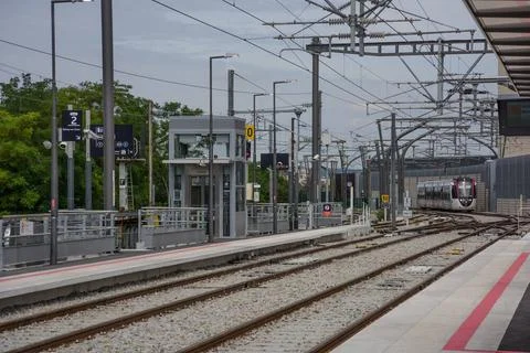 Paris, Le Bourget, Tram-Train T11 *** Paris, Le Bourget, Tram Train T11  Stock Photos