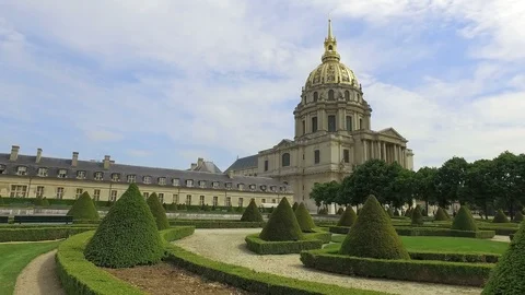 Paris, Les Invalides in spring time, famous landmark, France Stock Footage 99146824