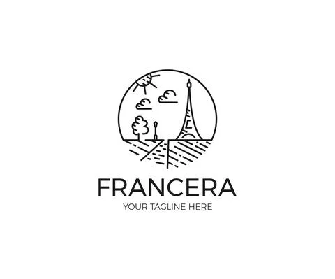 Paris Linear Logo Design Stock Illustration