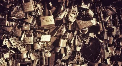 Paris Lock Bridge Stock Photos