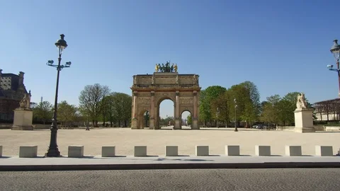 Paris, the Louvre empty following containment measures to combat COVID-19 Stock Footage 127107516