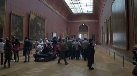 Paris Louvre museum Stock Footage 55658616