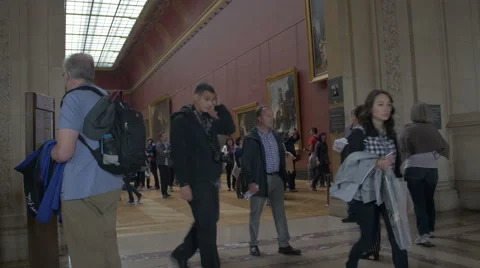 Paris Louvre museum Stock Footage 55681306