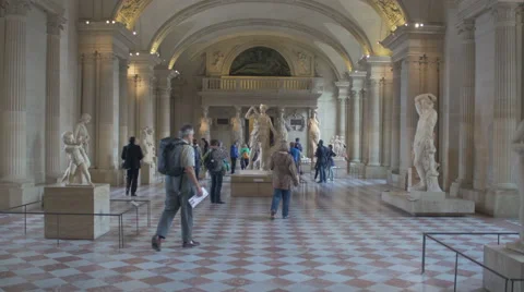 Paris Louvre museum Stock Footage 55747472