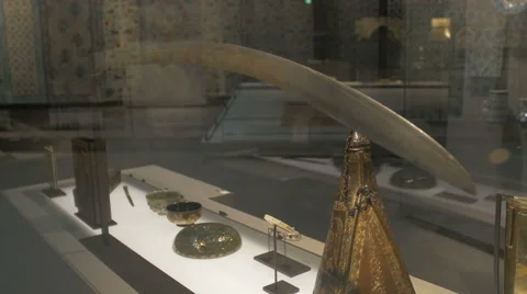 Paris Louvre museum Islam quarter sword Stock Footage 55708341
