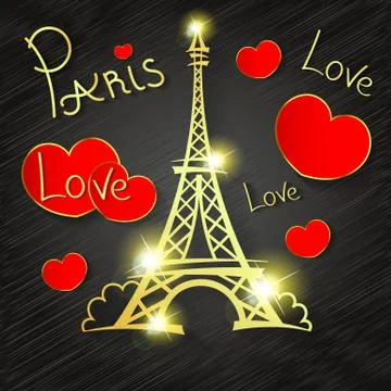 Paris Love romance Stock Illustration