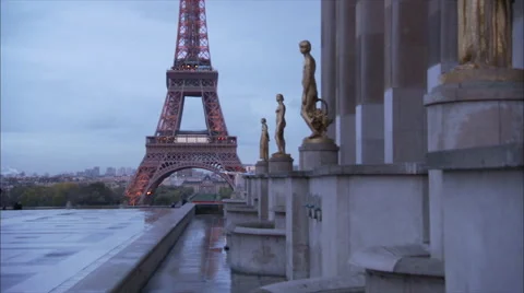 Paris LWS Eiffel tower tilt up Stock Footage 51776207