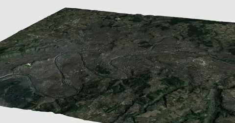 Paris map with 3d relief 4K satellite ground Stock Footage 211064262