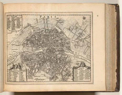 Paris map, ca. 1693-1696; Paris; Les Forces de l Europe, Ou Description de... 스톡 사진