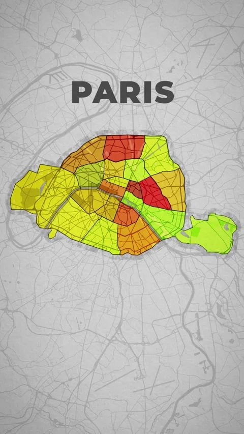 Paris  (map) Stock Footage 259725394