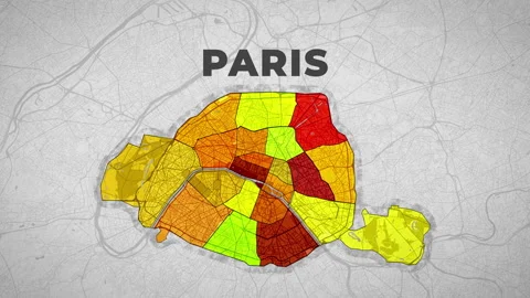 Paris (map) Stock Footage 259725475