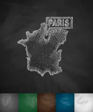 Paris map icon. Hand drawn vector illustration Stock Illustration