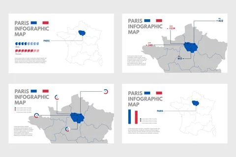 Paris map infographics Stock Illustration