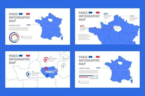 Paris map infographics Stock Illustration