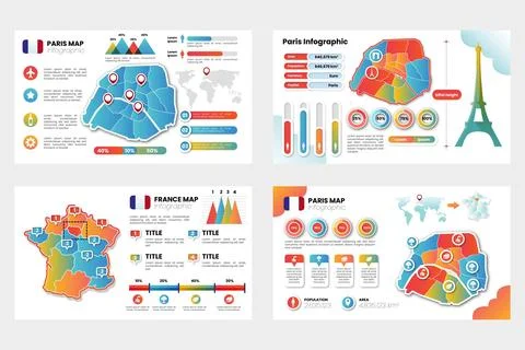 Paris map infographics Stock Illustration