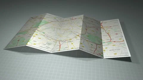 Paris Map with a location pin on it. Stock Footage 12019970