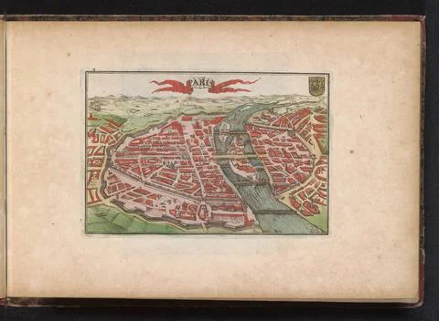 Paris map; Paris. Paris map, in a nutshell. Part of an Atlas with 223 maps... 库存照片