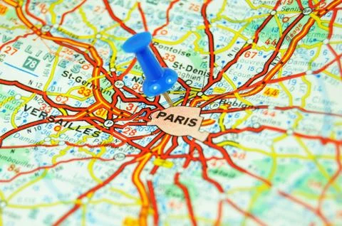 Paris map Stock Photos