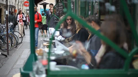 Paris Marais 2 Cafe Stock Footage 39673466