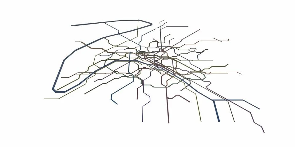 Paris metro map Stock Illustration