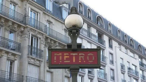Paris Metro sign Stock Footage 100886025