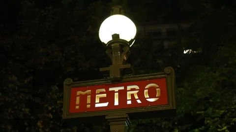 Paris Metro Sign Stock Footage 203267579