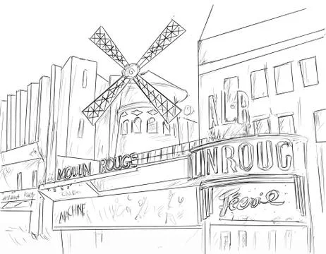 Paris mulin rouge イラスト素材