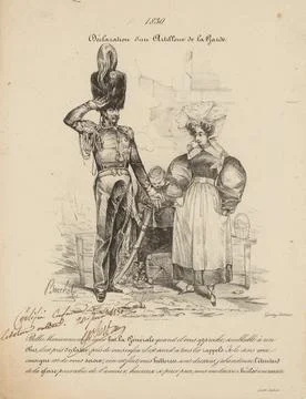 Paris Museums, 1830, declaration of a guard artifier (title registered) | nine d Stock Photos