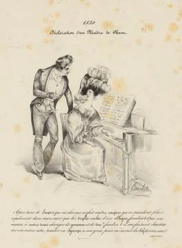 Paris Museums, 1830, declaration of a singing master (title registered) | nine d Stock Photos