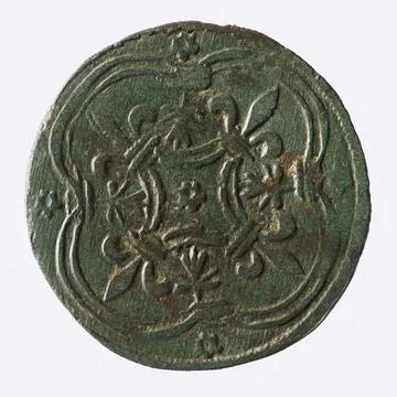 Paris Museums, Account Token with Three Lys Flowers Surmified by Two Anneles, XI Stock Photos