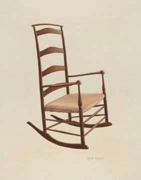 Paris Museums, Adele Brooks, Shaker Chair Rocker, c 1939 스톡 사진