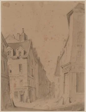 Paris Museums, Angle of two streets. 스톡 사진