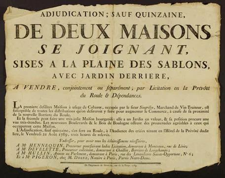 Paris Museums, Auction, except for two houses joining, with the plain of the san Stock Photos
