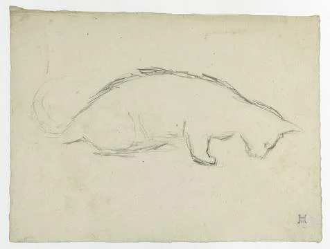 Paris Museums, Cat study Stock Photos