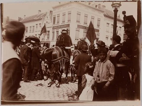 Paris Museums, The Cavalcade de la Landjwell. Gathering in front of the faucet c Stock Photos